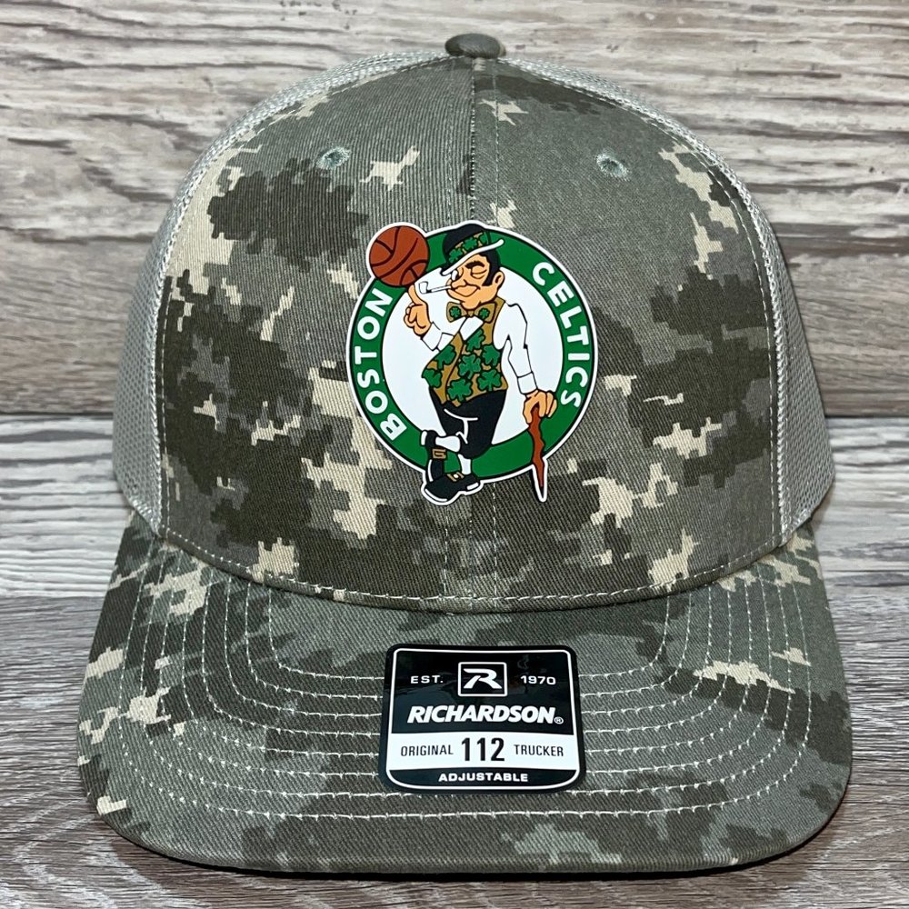 Boston Celtics 3D Snapback Trucker Hat- Military Digital Camo